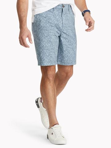 Férfi Tommy Hilfiger Leaf print 9" Rövidnadrág Kék | HU 994UZG
